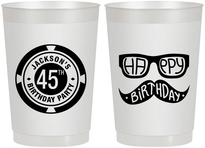 Personalized Birthday 22 oz Frosted Cups - 45th Las Vegas | 20064