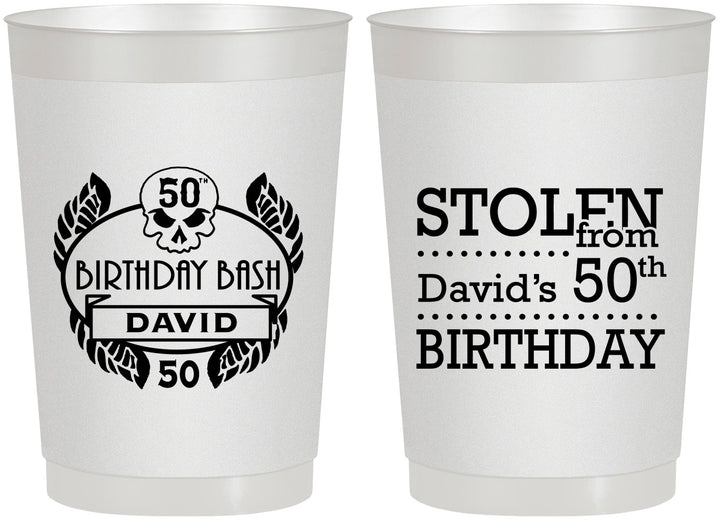 Personalized Birthday 22 oz Frosted Cups - 50th | 20068