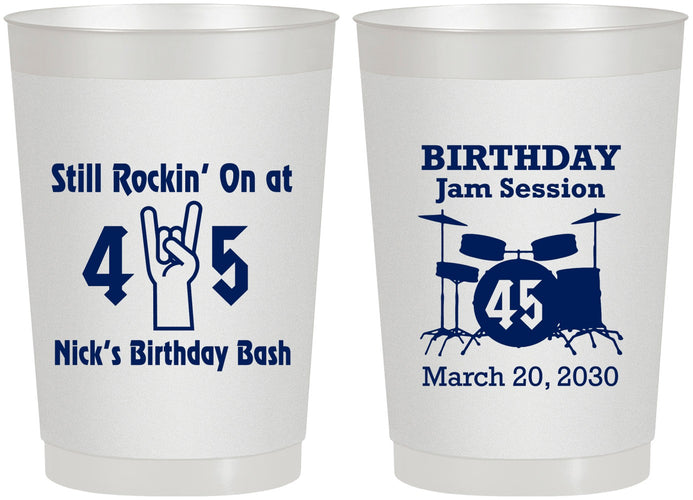 Personalized Birthday 22 oz Frosted Cups - 45th Jam Session | 20069