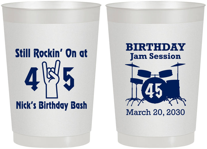 Personalized Birthday 22 oz Frosted Cups - 45th Jam Session | 20069