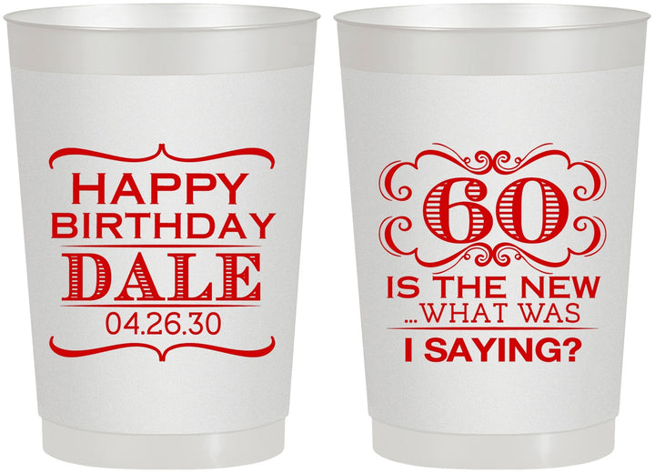 Personalized Birthday 22 oz Frosted Cups - 60th | 20070
