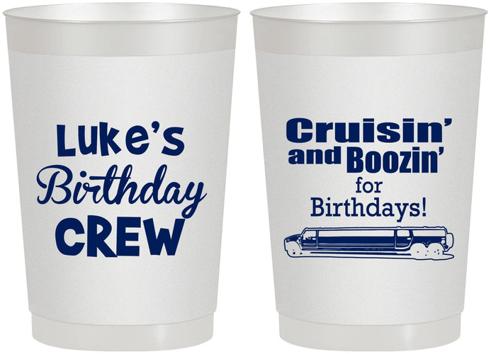 Personalized Birthday 22 oz Frosted Cups - Crusin Boozin | 20073