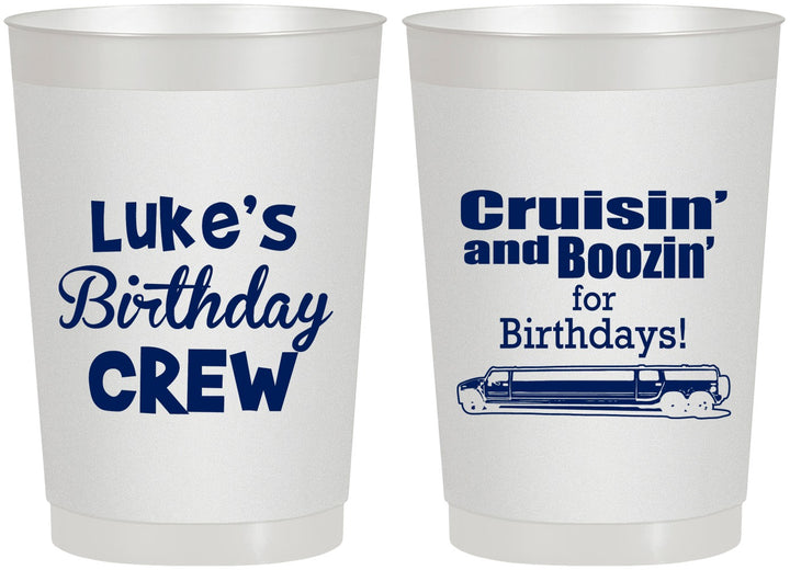 Personalized Birthday 22 oz Frosted Cups - Crusin Boozin | 20073