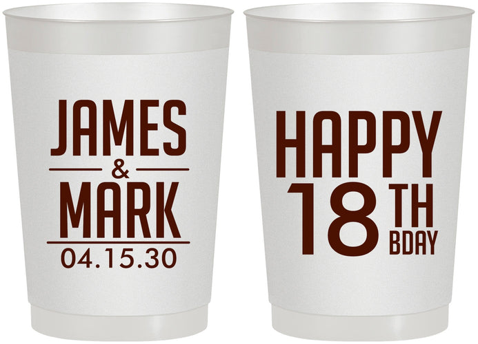 Personalized Birthday 22 oz Frosted Cups - 18th | 20074