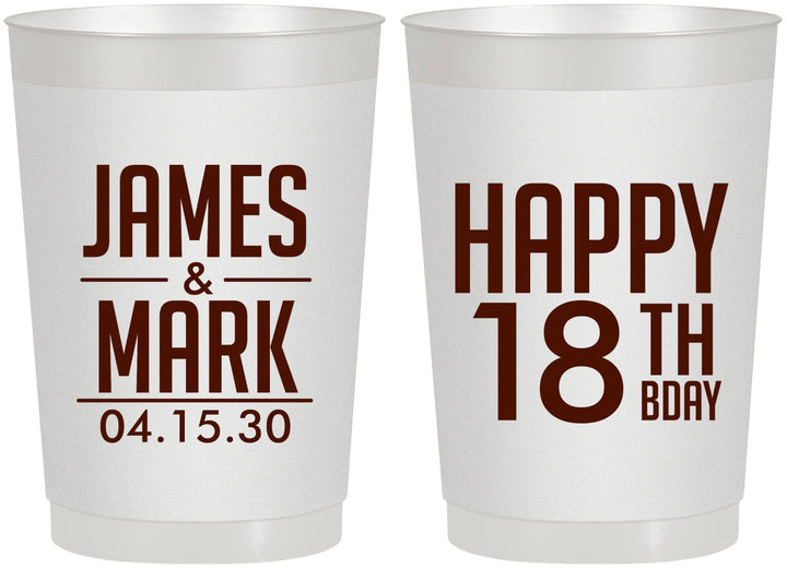 Personalized Birthday 22 oz Frosted Cups - 18th | 20074