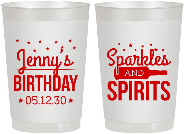 Personalized Birthday 22 oz Frosted Cups - Sparkles Spirits | 20083