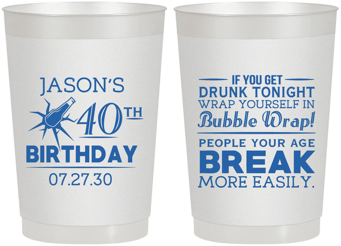 Personalized Birthday 22 oz Frosted Cups - 40th | 20088