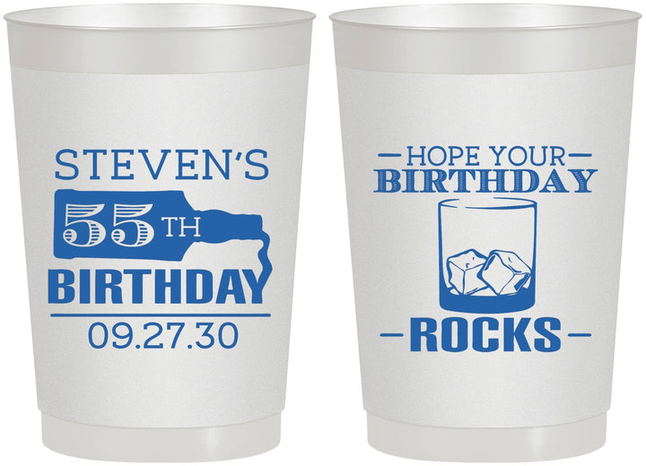 Personalized Birthday 22 oz Frosted Cups - 55th | 20090