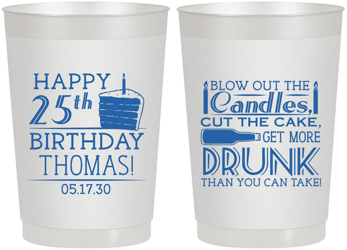 Personalized Birthday 22 oz Frosted Cups - 25th | 20091