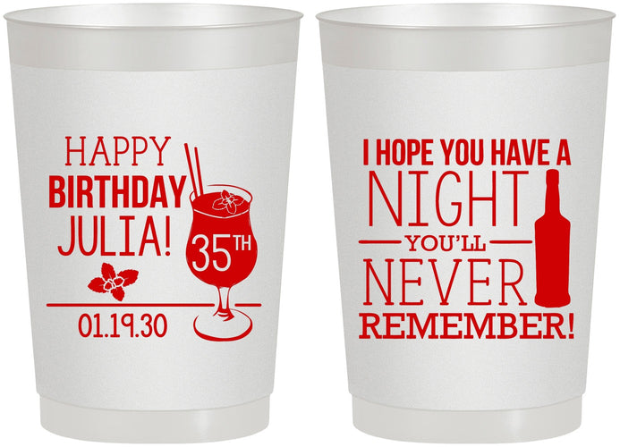 Personalized Birthday 22 oz Frosted Cups - 35th | 20092