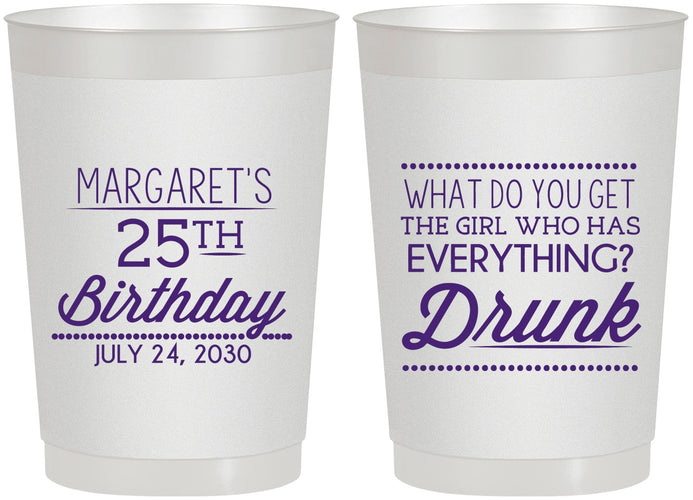 Personalized Birthday 22 oz Frosted Cups - 25th | 20093