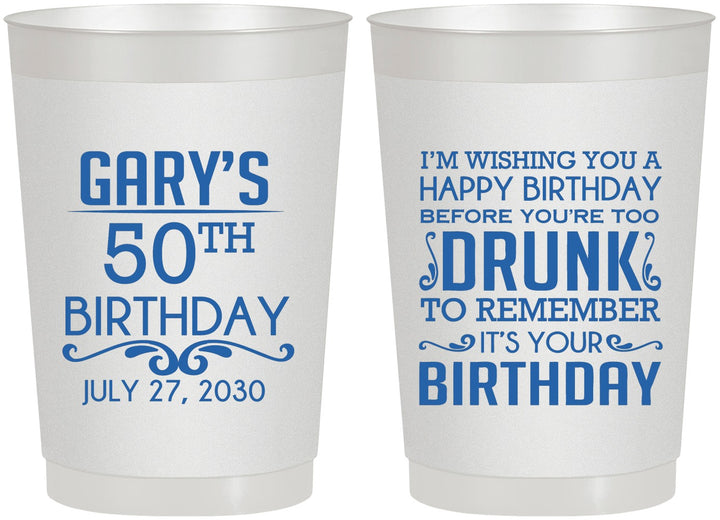 Personalized Birthday 22 oz Frosted Cups - 50th | 20095