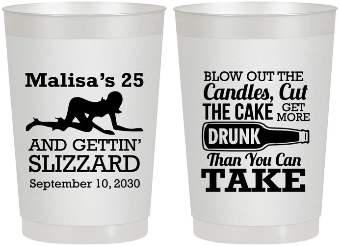 Personalized Birthday 22 oz Frosted Cups - 25th Strip Club | 20102