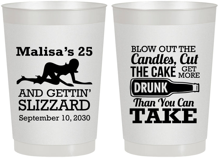 Personalized Birthday 22 oz Frosted Cups - 25th Strip Club | 20102