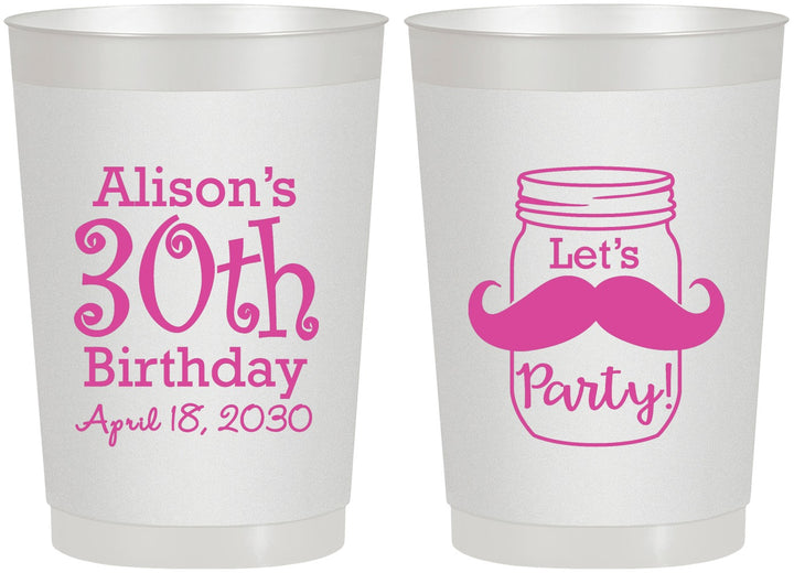 Personalized Birthday 22 oz Frosted Cups - 30th | 20104