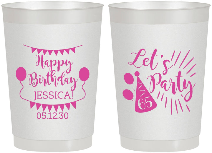 Personalized Birthday 22 oz Frosted Cups - 65th | 20105