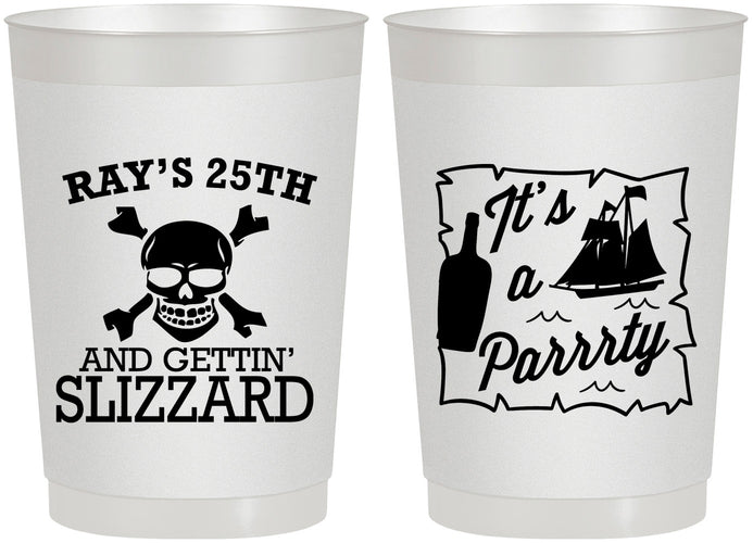 Personalized Birthday 22 oz Frosted Cups - 25th Pirate | 20107