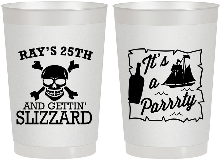 Personalized Birthday 22 oz Frosted Cups - 25th Pirate | 20107