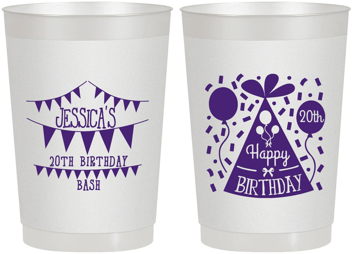 Personalized Birthday 22 oz Frosted Cups - 20th | 20113