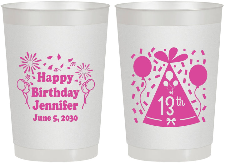 Personalized Birthday 22 oz Frosted Cups - 13th | 20116