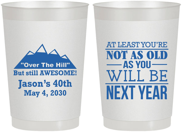 Personalized Birthday 22 oz Frosted Cups - 40th Over The Hill | 20121