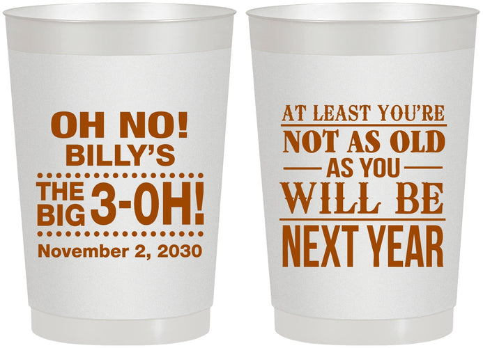 Personalized Birthday 22 oz Frosted Cups - 30th Big 3 Oh | 20125