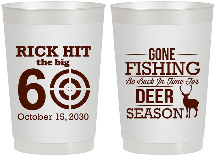 Personalized Birthday 22 oz Frosted Cups - 60th Gone Fishing | 20126