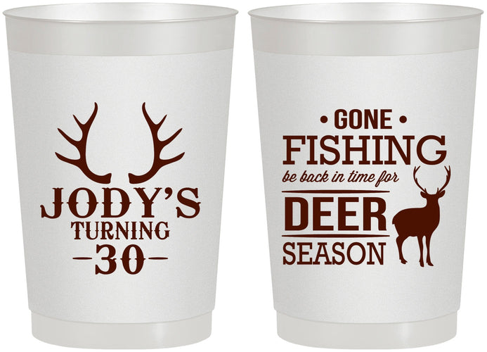Personalized Birthday 22 oz Frosted Cups - 30th Deer Season | 20127