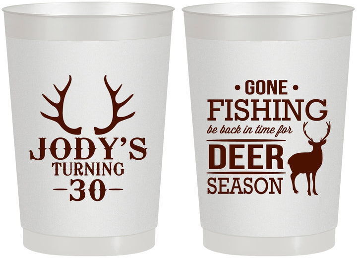 Personalized Birthday 22 oz Frosted Cups - 30th Deer Season | 20127
