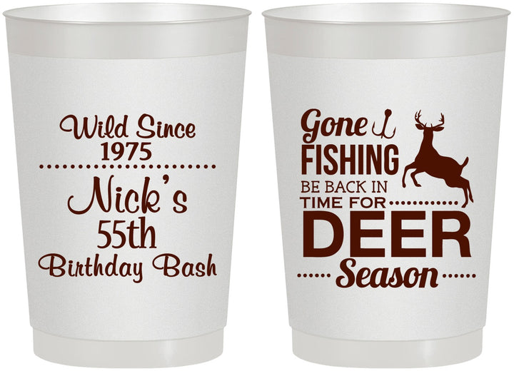 Personalized Birthday 22 oz Frosted Cups - 55th Gone Fishing | 20128
