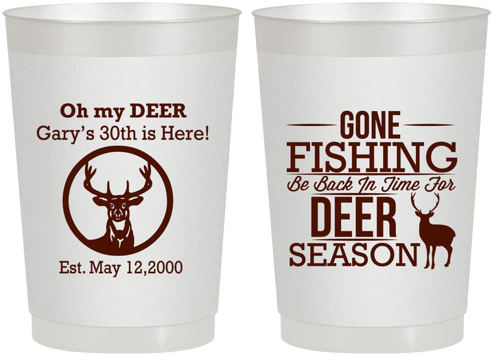 Personalized Birthday 22 oz Frosted Cups - 30th Deer Season | 20129