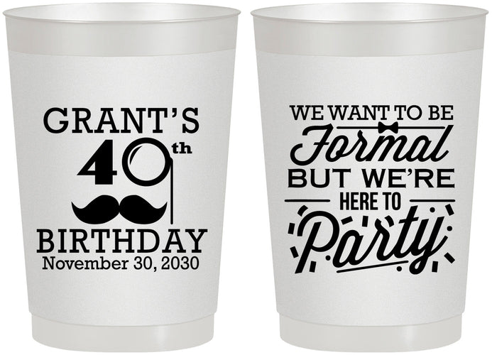 Personalized Birthday 22 oz Frosted Cups - 40th | 20130