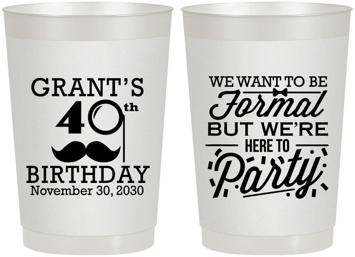 Personalized Birthday 22 oz Frosted Cups - 40th | 20130