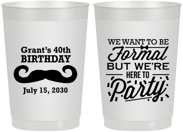Personalized Birthday 22 oz Frosted Cups - 40th | 20131