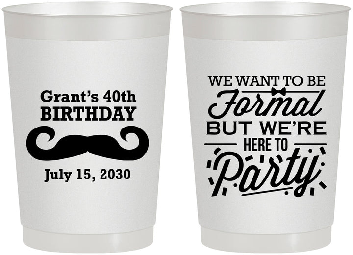 Personalized Birthday 22 oz Frosted Cups - 40th | 20131