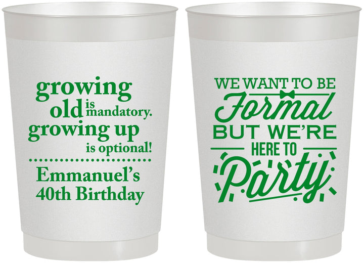 Personalized Birthday 22 oz Frosted Cups - 40th | 20135