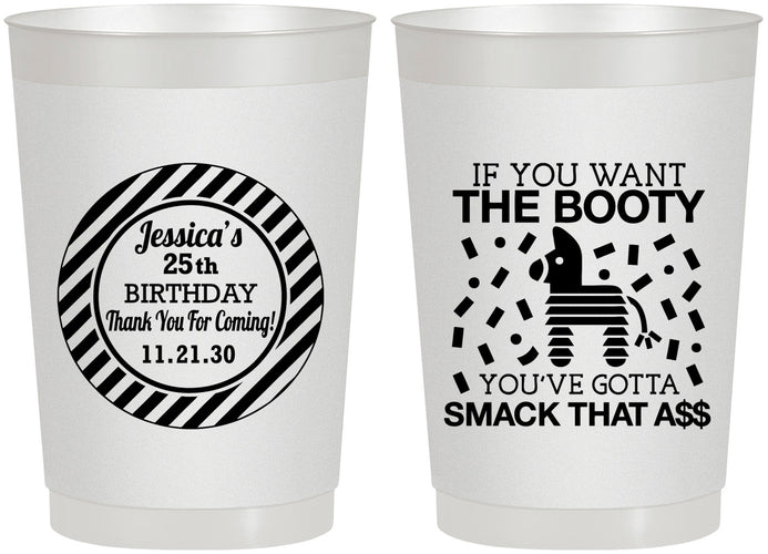 Personalized Birthday 22 oz Frosted Cups - 25th Smack Ass | 20138