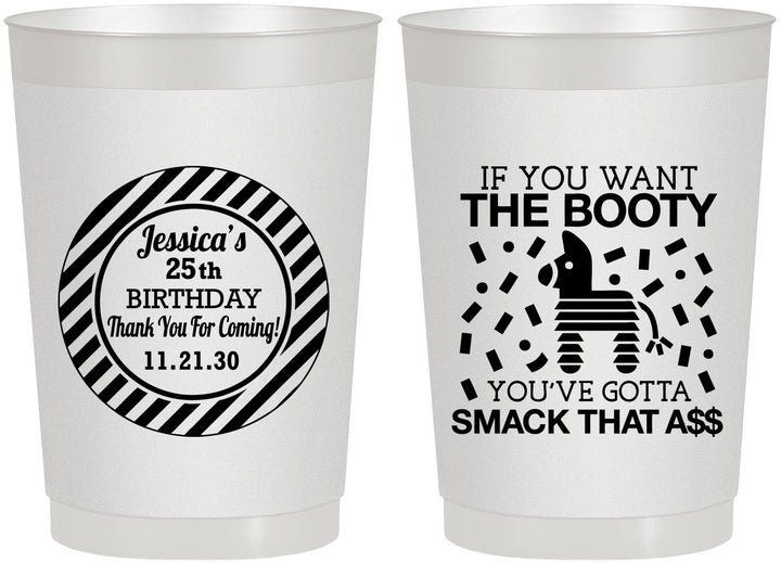 Personalized Birthday 22 oz Frosted Cups - 25th Smack Ass | 20138