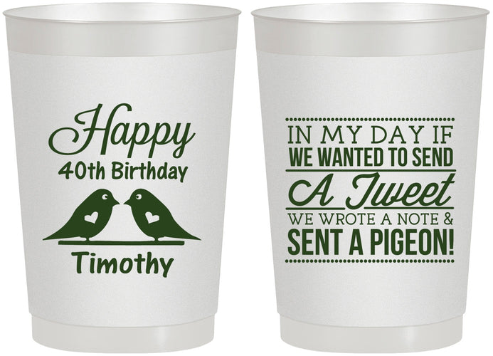 Personalized Birthday 22 oz Frosted Cups - 40th | 20139