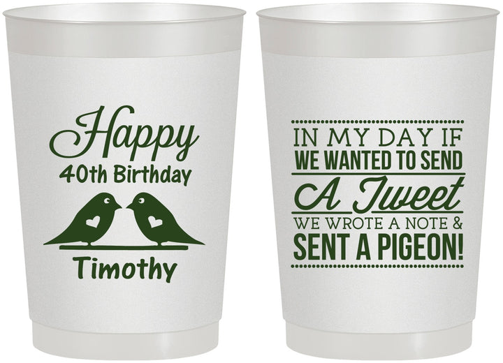 Personalized Birthday 22 oz Frosted Cups - 40th | 20139