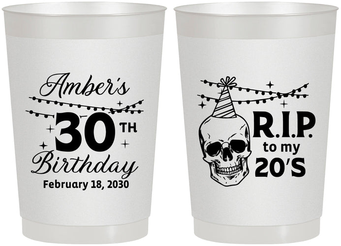 Personalized Birthday 22 oz Frosted Cups - 30th Rip 20 | 20140