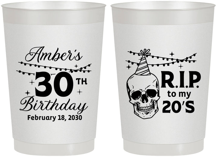 Personalized Birthday 22 oz Frosted Cups - 30th Rip 20 | 20140