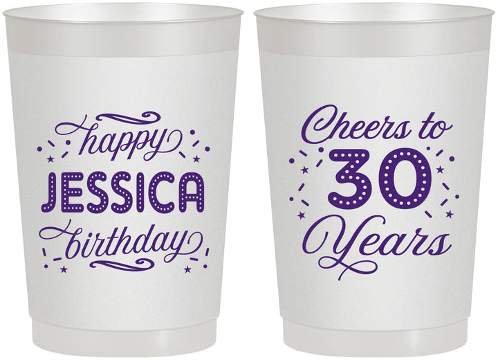 Personalized Birthday 22 oz Frosted Cups - Cheers To 30 Years | 20142