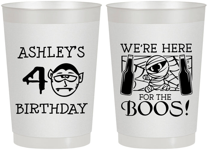 Personalized Birthday 22 oz Frosted Cups - 40th Halloween | 20145