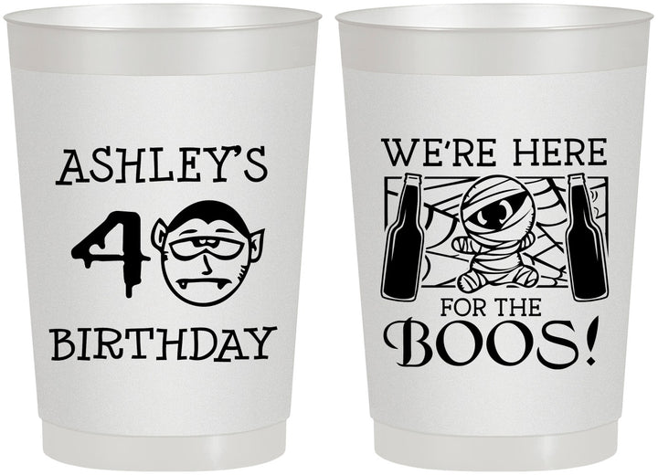 Personalized Birthday 22 oz Frosted Cups - 40th Halloween | 20145