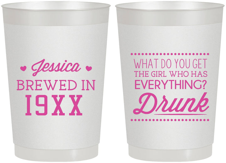 Personalized Birthday 22 oz Frosted Cups - Drunk | 20147