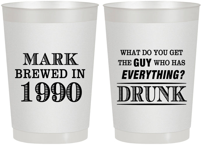 Personalized Birthday 22 oz Frosted Cups - 40th | 20148