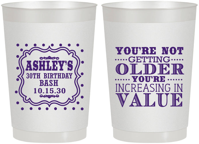 Personalized Birthday 22 oz Frosted Cups - 30th | 20149