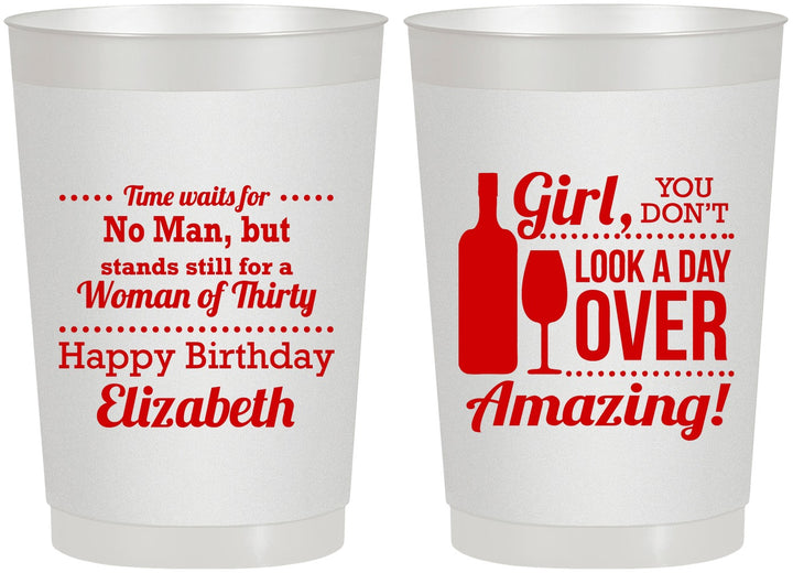 Personalized Birthday 22 oz Frosted Cups - Look A Day Over Amazing | 20150