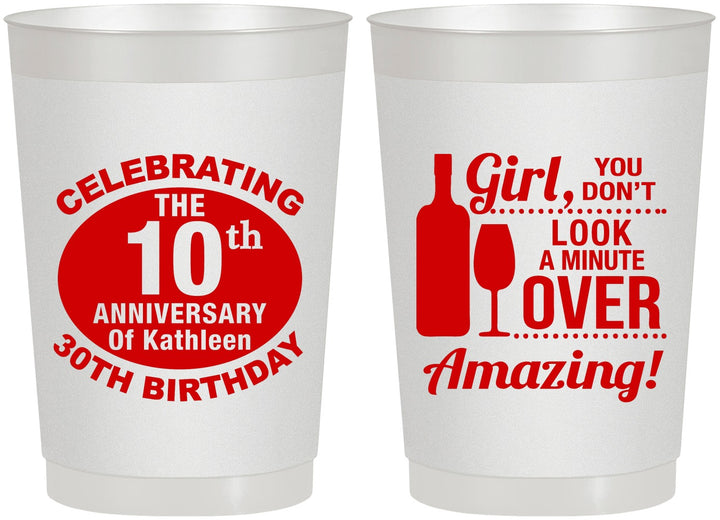 Personalized Birthday 22 oz Frosted Cups - 40th | 20151